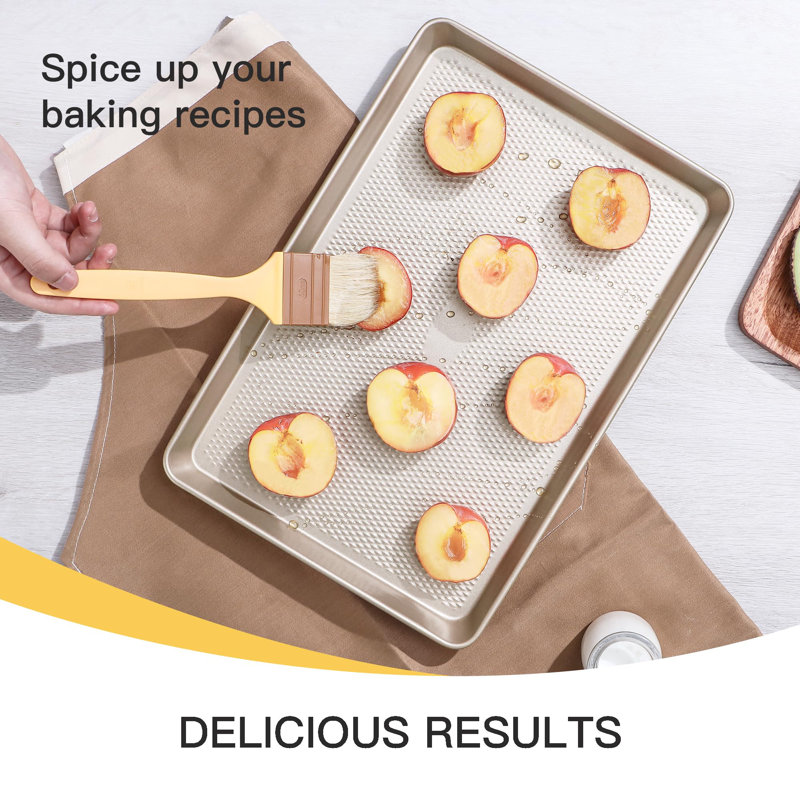 Baking Sheet Pan Set, Cookie Sheets For Oven, Nonstick Half/Quarter/Jelly Roll Pans With Diamond Texture Pattern, Heavy Duty Cookie Tray