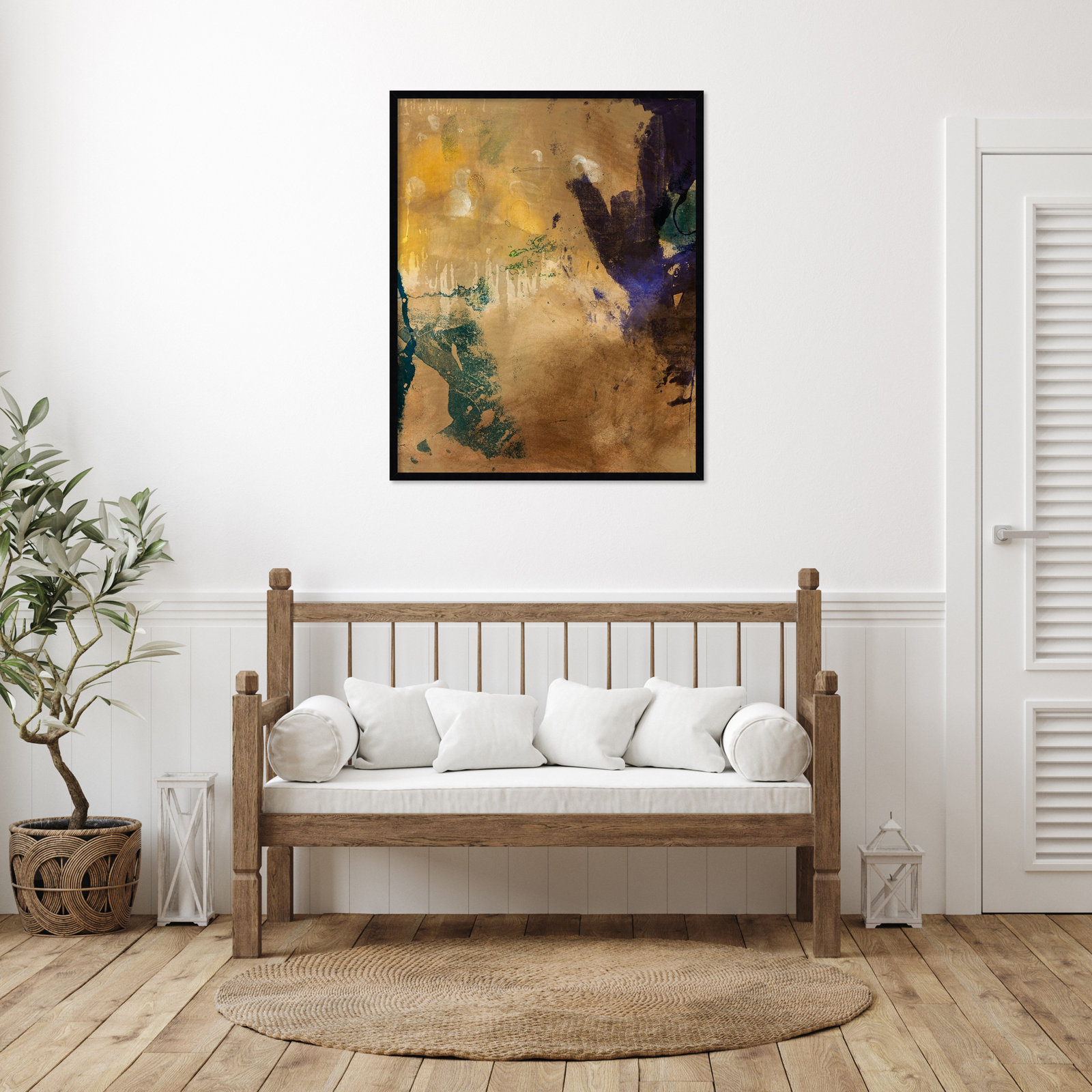 Amber Haze I by Flagler Wood Framed Wall Art Print, 41" H x 33" W, Black