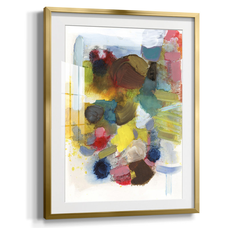 " Everything At Once I ", Framed Print with Mat, 20" H x 16" W, Gold