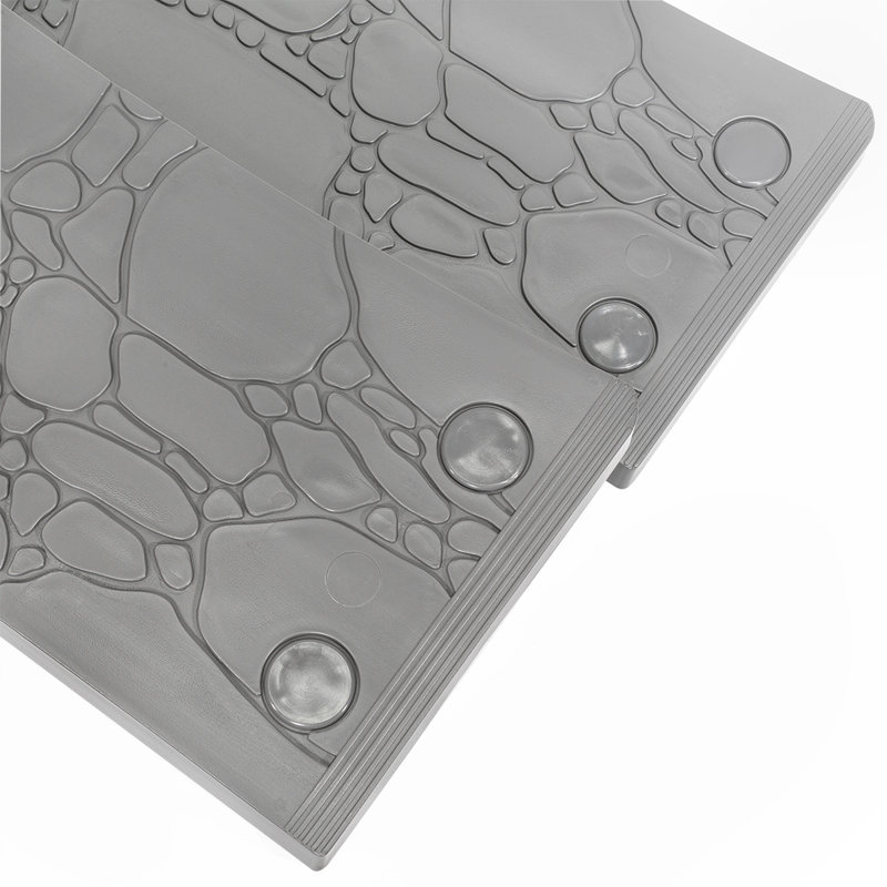 Gray Lightweight Polyethylene 2-Step Spa and Hot Tub Deck Steps