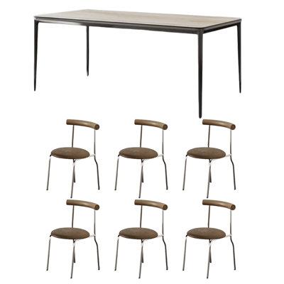 Medieval style home dining table and chair