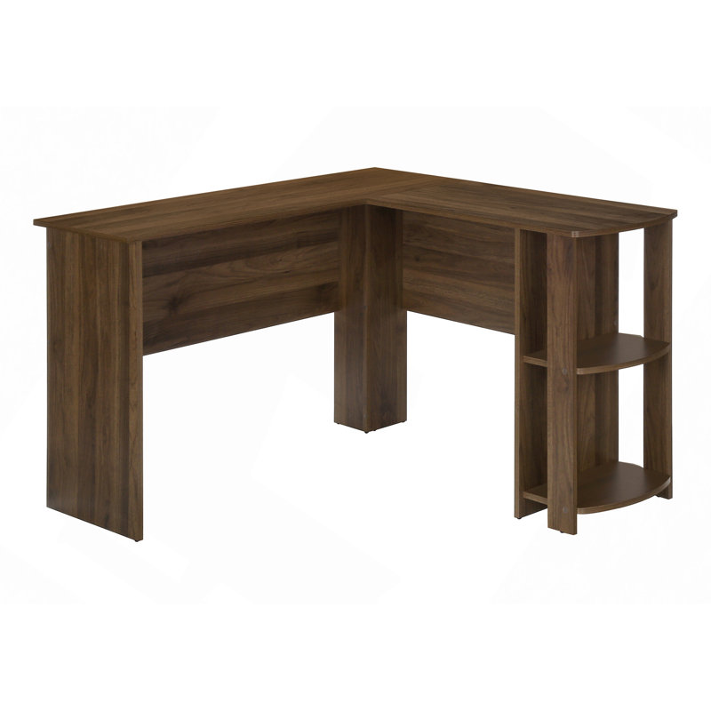 Bureau, bureau d'ordinateur, bureau personnel, coin, tablettes de rangement, L 48 po, forme en L, travail, ordinateur portable, stratifié, contemporain, moderne