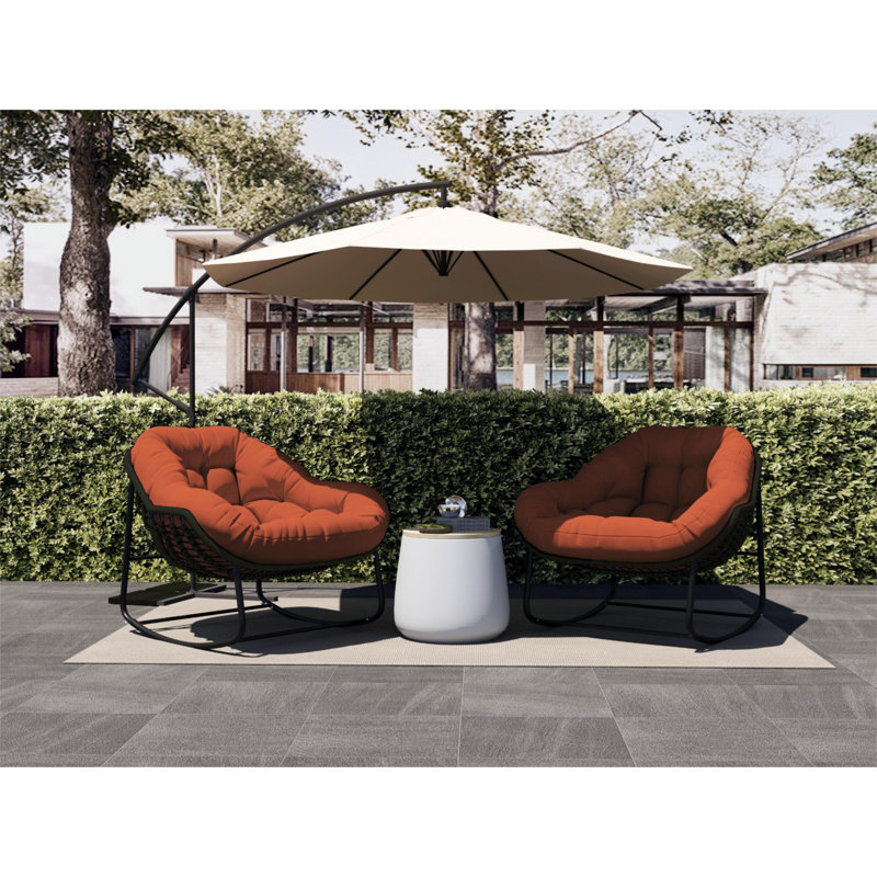 Chaise d'extérieur Cadynce, Orange, Noir, noir, noir, noir