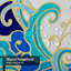 Rideau de douche bleu abstrait à motif floral Batik avec 12 crochets-1407276572