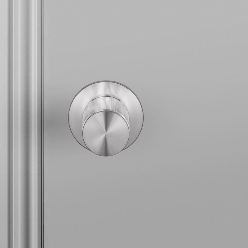 Cylindrical Knob with Round Rosette, Steel