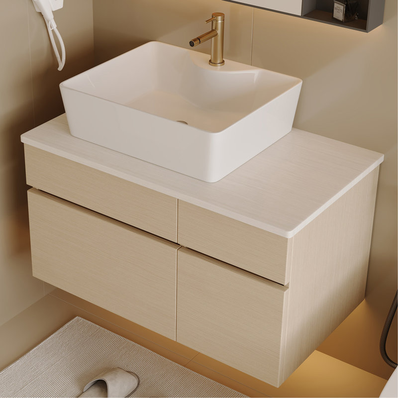 Petit meuble-lavabo flottant simple avec lavabo