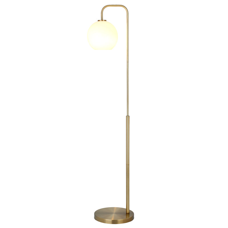 Chaynce 62.5'' Arched Floor Lamp, Brass, Clear
