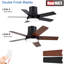 Ventilateur de plafond encastré noir mat de 42 po avec lumière DEL, télécommande et 5 pales deux tons Cryise-249509642-249509641-249509647