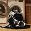 Tapis géométrique moderne noir lavable à la machine Pavnesh Snake-1480468737