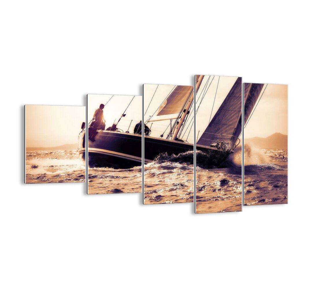 5-tlg. Glasbilder-Set - Fotografie „Sail, Sailor”