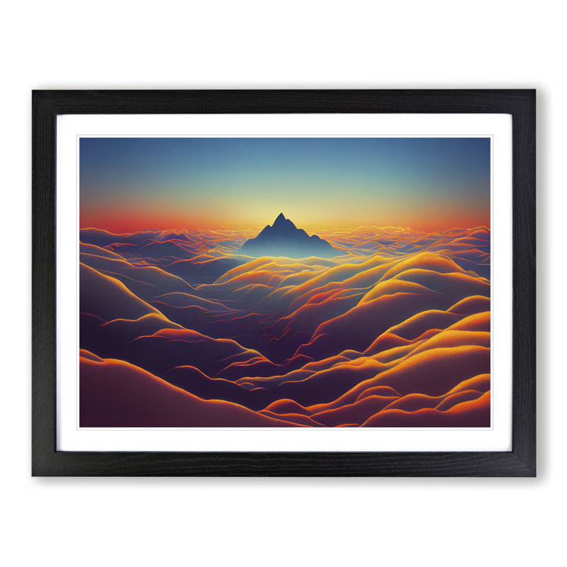 Intoxicating Mountain Sunset - Framed Print, Black, 46cm H x 64cm W x 2cm D