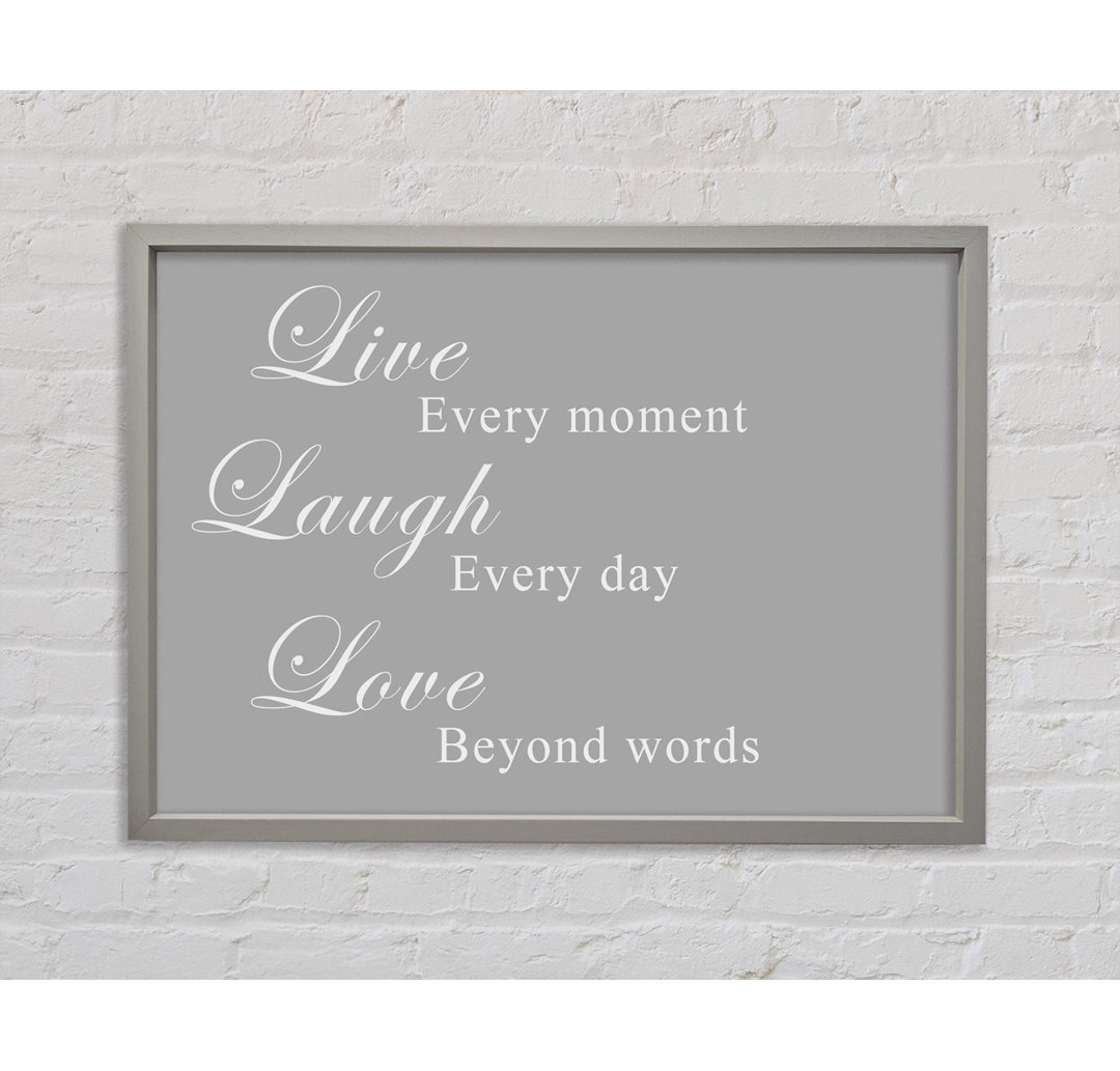 Love Quote Live Laugh Love Vivid Pink - Single Picture Frame Kunstdrucke auf Leinwand