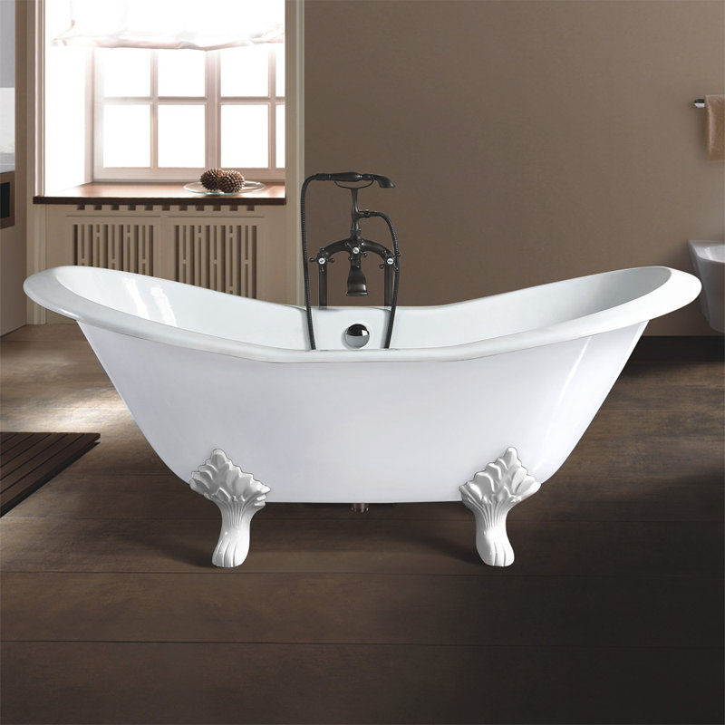 Grace 61'' x 30'' Soaking Porcelain Bathtub, Oil Rubbed Bronze