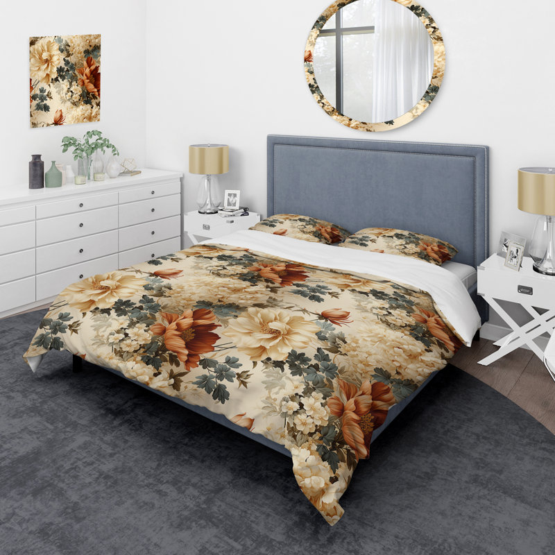 Rustic Brocade Elegance Victorian Pattern VI - Ensemble de housse de couette à motif floral