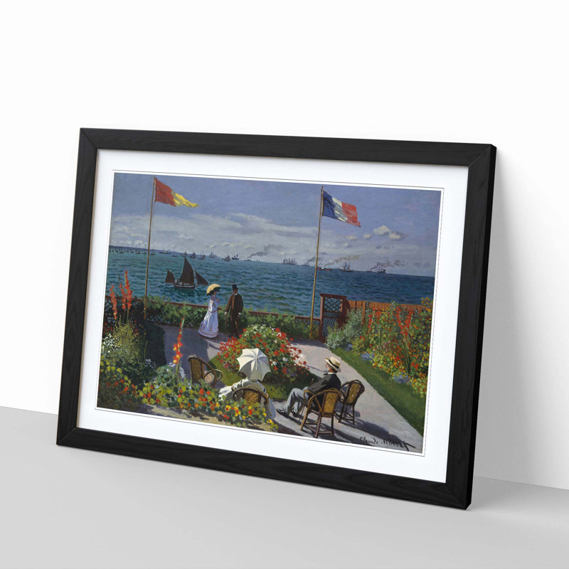 Jardin Sainte Adresse by Claude Monet - Single Picture Frame Painting, Black