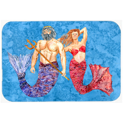 Caroline's Treasures Mermaid and Merman Glass Cutting Board