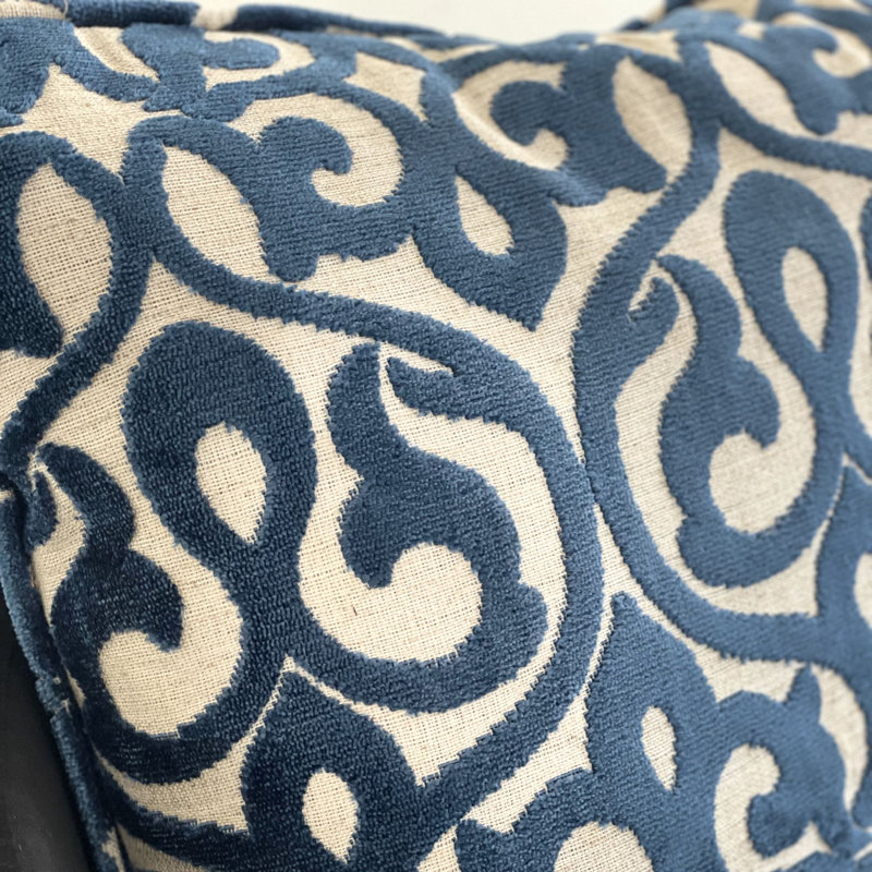 Coussin décoratif en velours de coton, 26 po x 26 po, Carré