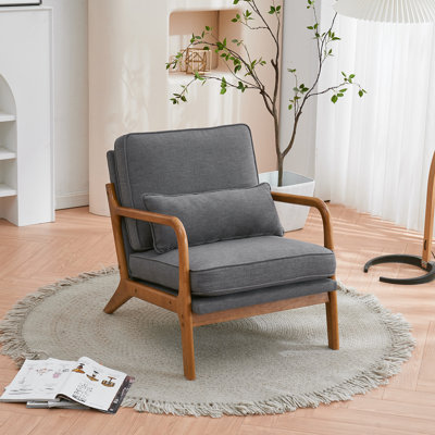 Chaise longue à accoudoirs en chêne - Chaise robuste, stable pour le salon / bureau / balcon