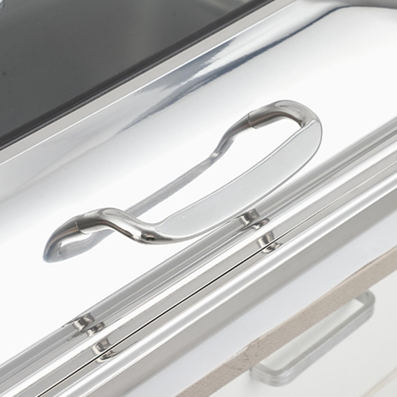 9 Qt Chafing Dish Buffet Set, Stainless Steel Rectangular Hydraulic Dining Stove