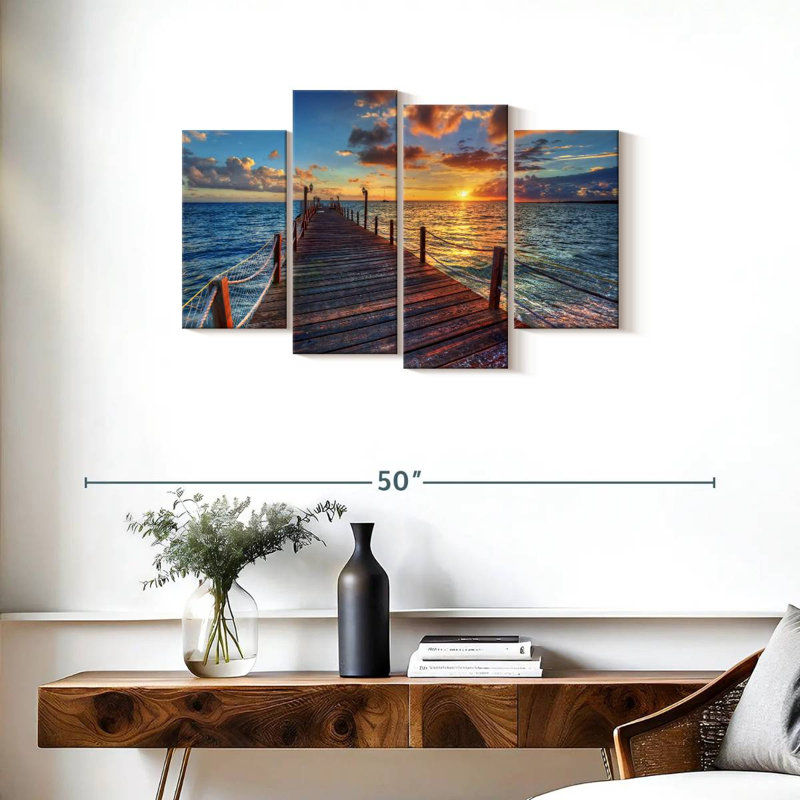 Quai Aletra au coucher du soleil, H 22 po x l 36 po