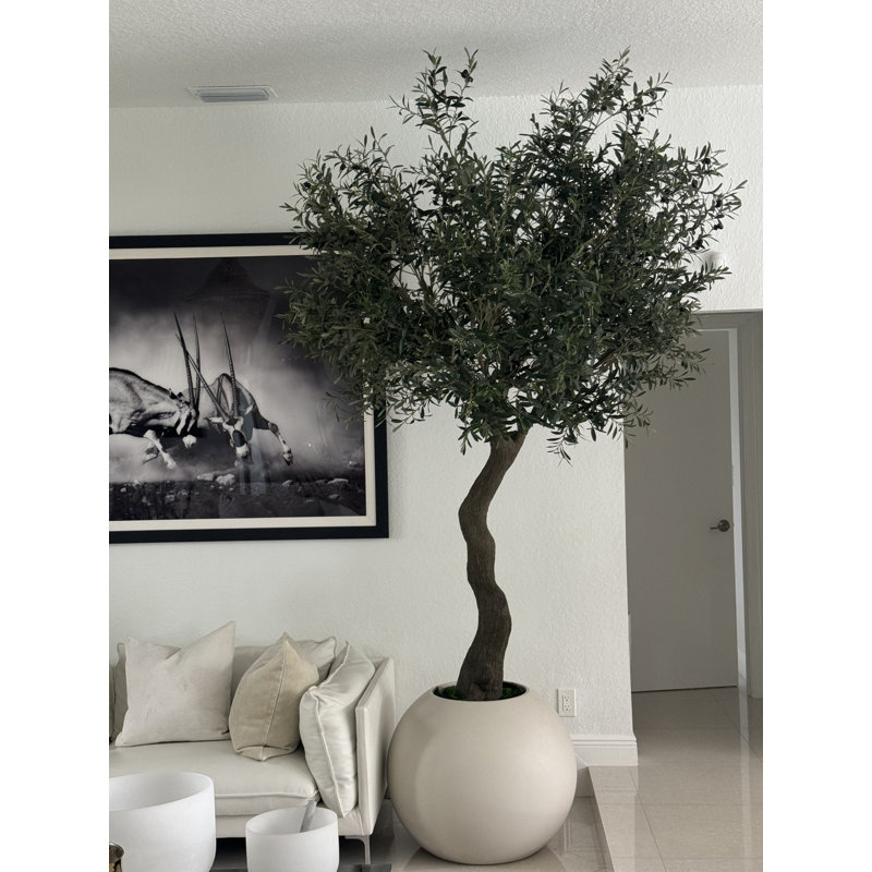 Artificial Olive Tree 30? Globe Planter, Beige