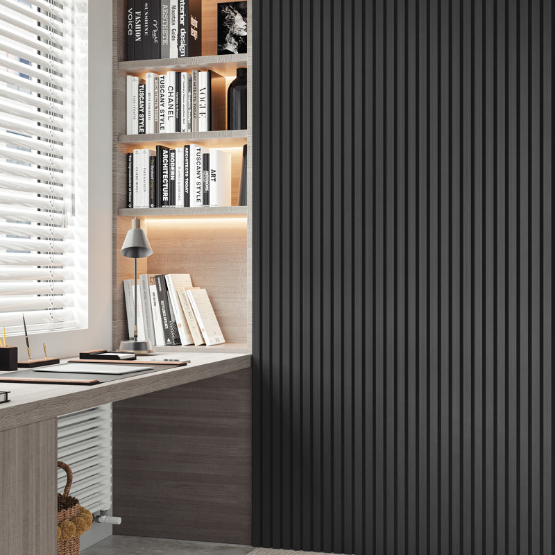 2pcs x 94.5" x 24" 3D Acoustic Slat Wall Panels for Interior Wall Décor Grey Oak Wall Slat(2 Pack/31.50 sq.ft), Gray