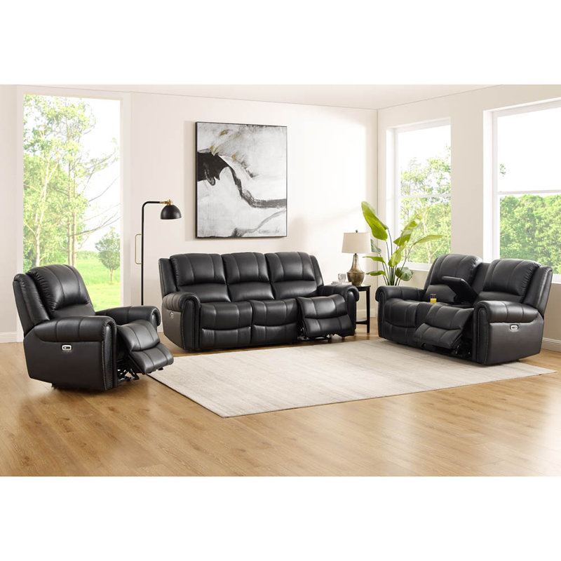 3 - Piece Leather Living Room Set