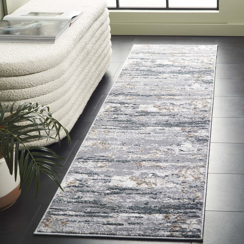 Tapis abstrait Joonyoung 100 Performance, Tapis de couloir 2 pi x 8 pi