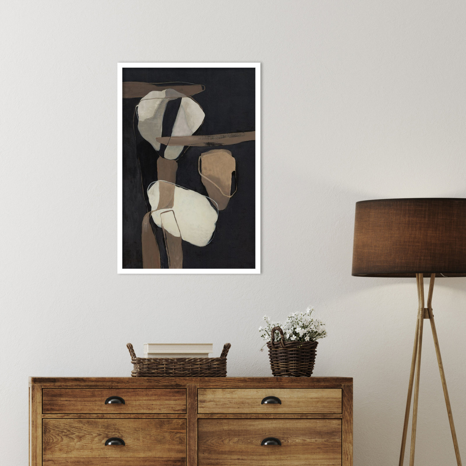 All Attached Print by Jacob q, White, 33" H x 23" W