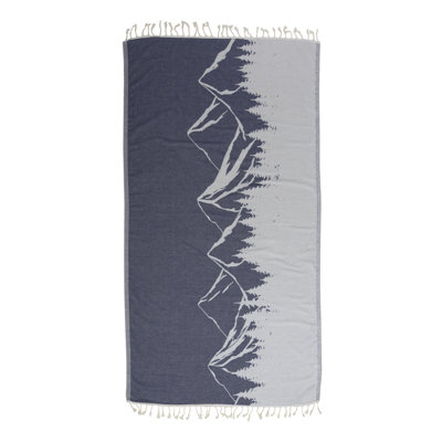Serviette turque en coton biologique à imprimé montagne Chanyah