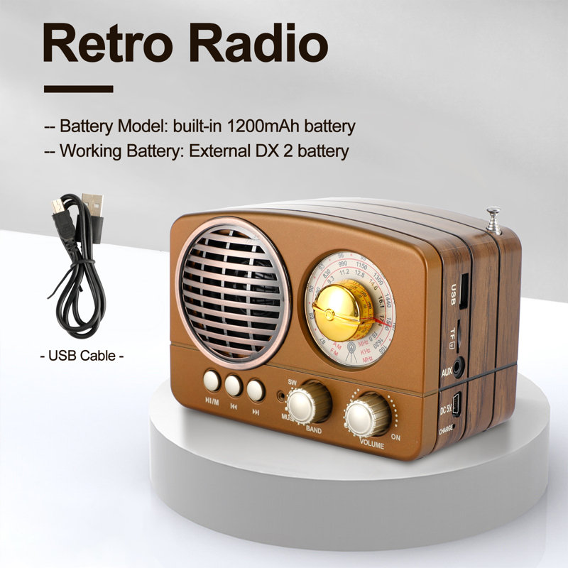 Radio rétro rétro avec Bluetooth, Kaki / noir aléatoire