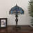 Varley Tiffany Table Lamp Blue Stained Glass Dragonfly LED Bulb Included 12"W*12"D*19"H