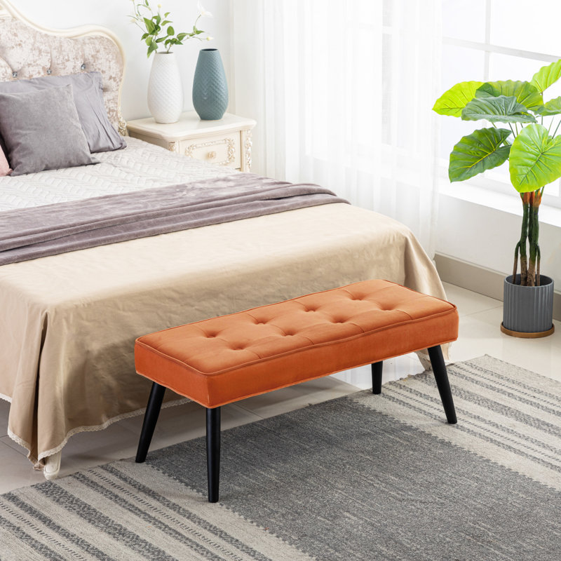 Banc rembourré Kirsten, Mélange de polyester orange