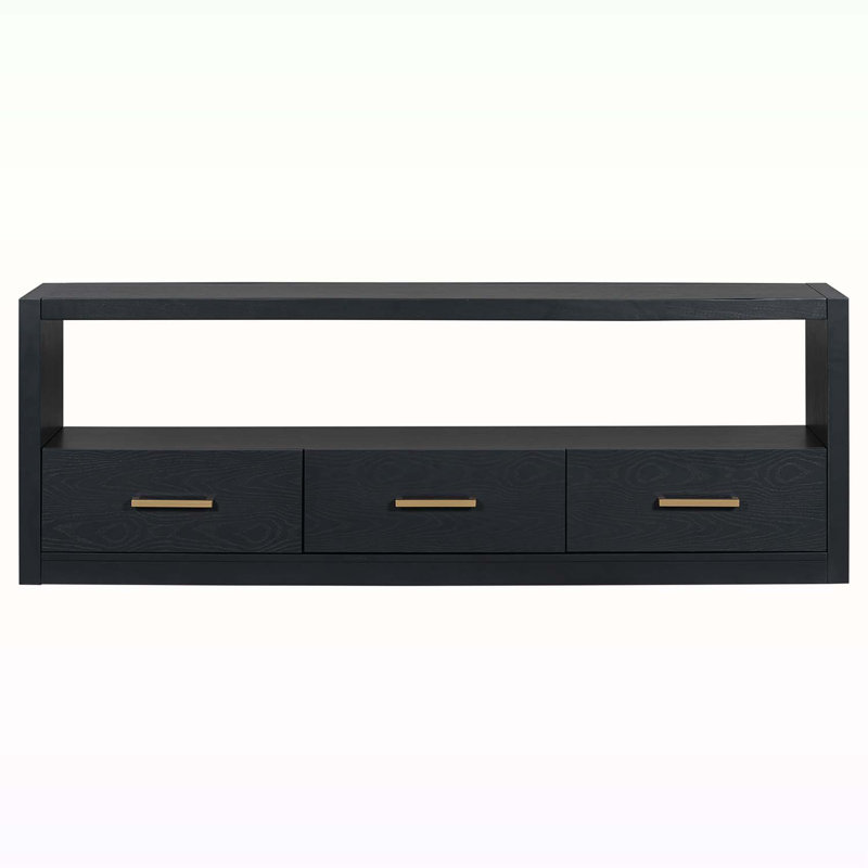 Classic Design Console Table with Three Drawers and Spacious Surface, Black
