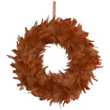 Two-Tone Feathers Christmas Wreath - 14.5" - Unlit