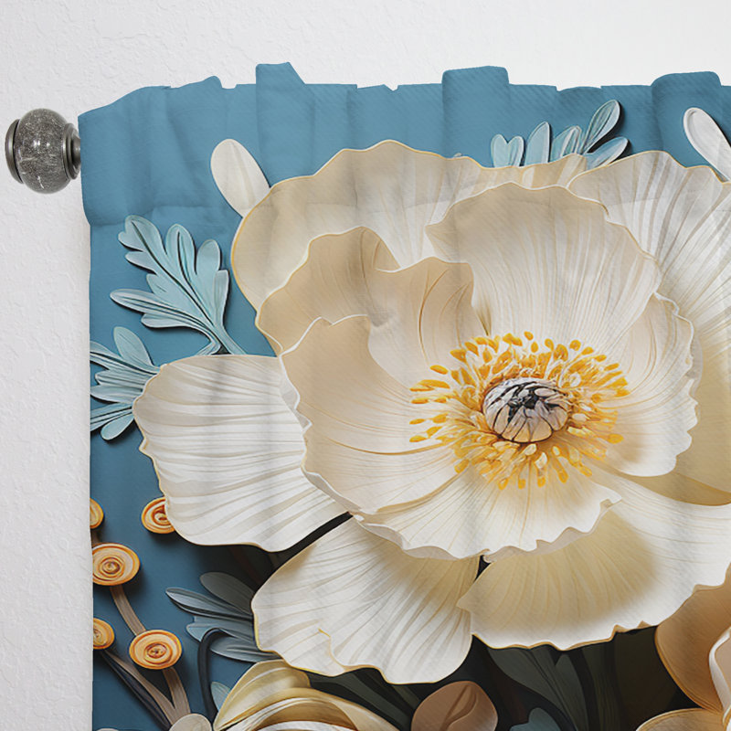 Daines Muted Hue Buttercups Merge I - Buttercups Curtain - Velvet Room Darkening - 1 panel, 52" W x 63" L