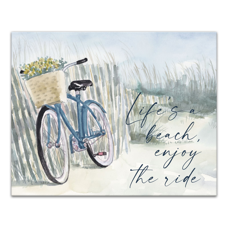 «Bike Lifes a Beach», art textuel sur toile tendue