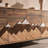 Rustic Mountain Pattern 4-Door Sideboard Buffet Cabinet with Adjustable Shelves, Wood Accent Cabinet for Living Room Entryway Dining Room