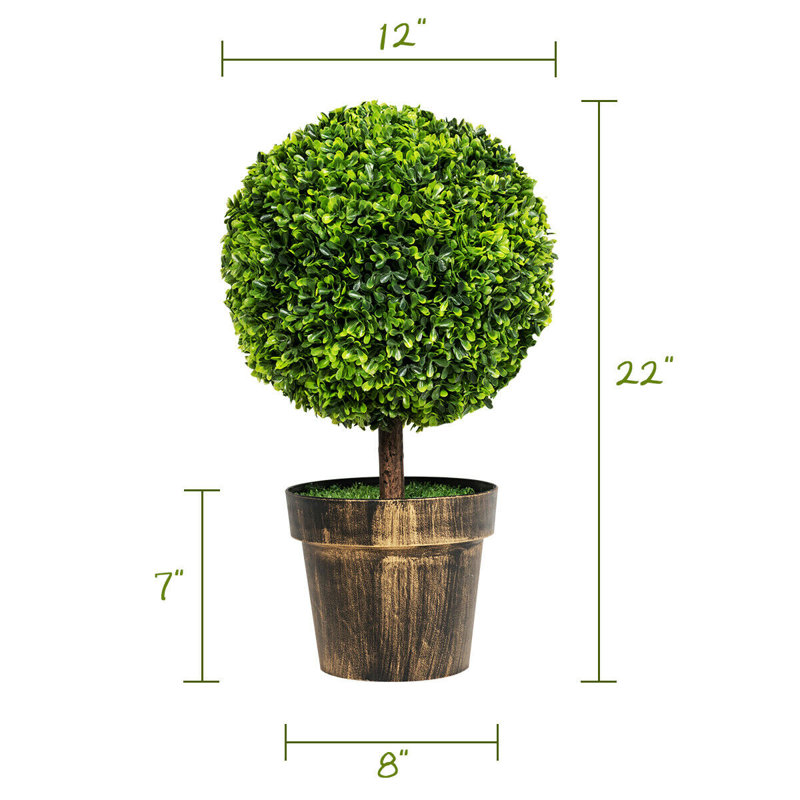 22'' Faux Boxwood Tree in Pot