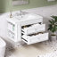 Meuble-lavabo mural de 30 po, armoire de rangement flottante avec 2 tiroirs, lavabo simple en céramique à 3 trous, armoire moderne.-1403699675