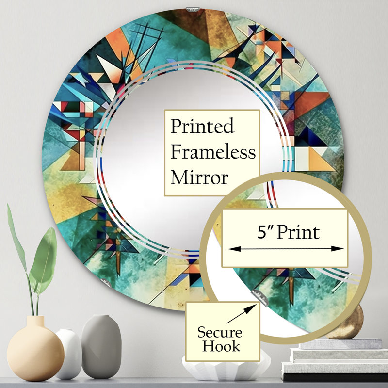 Munchen - Miroir mural moderne rond, 24 po x 24 po