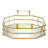 Stretched Octagon Gold Metal Framed Tray With Mirrored Base And Clear Handles, 28" X 6"
