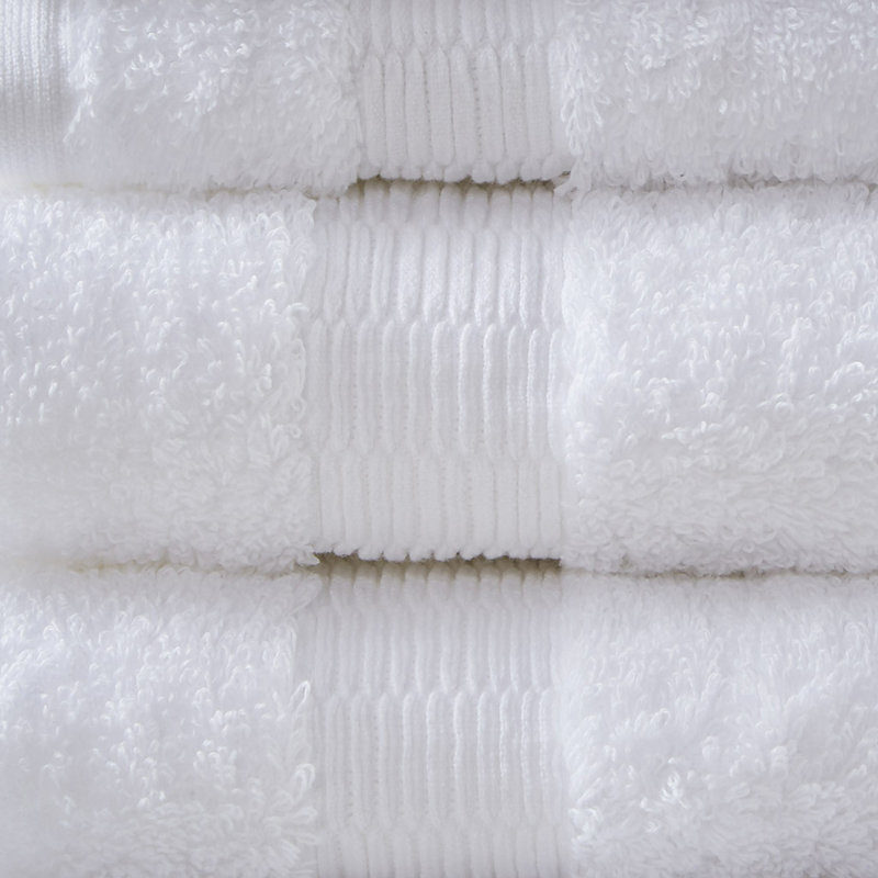 Ensemble de serviettes 100% coton 6 pièces, Blanc