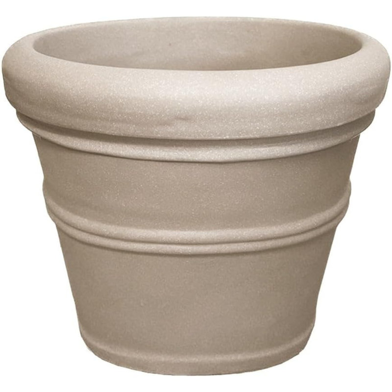 Jardinière commerciale Megapot de 35 po de diamètre | Fabrication en plastique à la fois légère et durable d'aspect pierre | Durable mais facile à déplacer - Parchemin