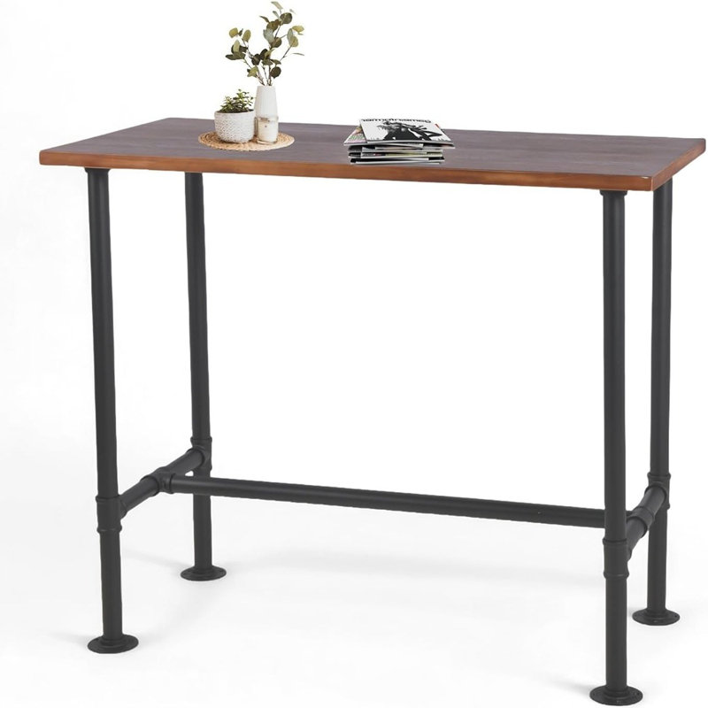 Table de bar industrielle de 41,3 pouces de hauteur avec bistro rétro 