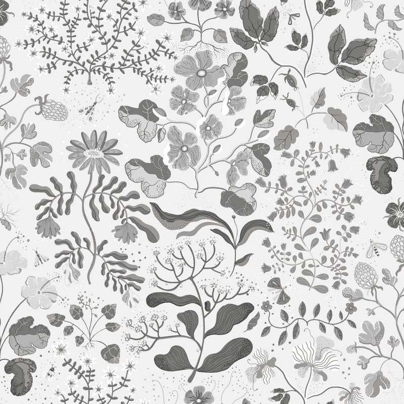 Fagring 33cm x 53cm Matte Wallpaper Roll, Grey/Yellow