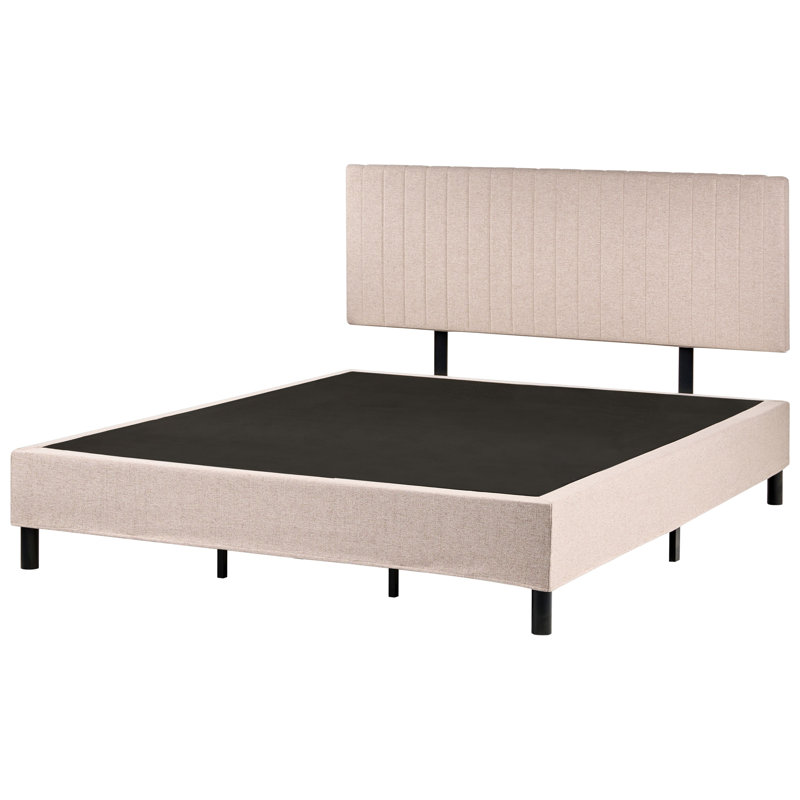 Upholstered Fabric Bed with Mattress, Super King (6'), Beige