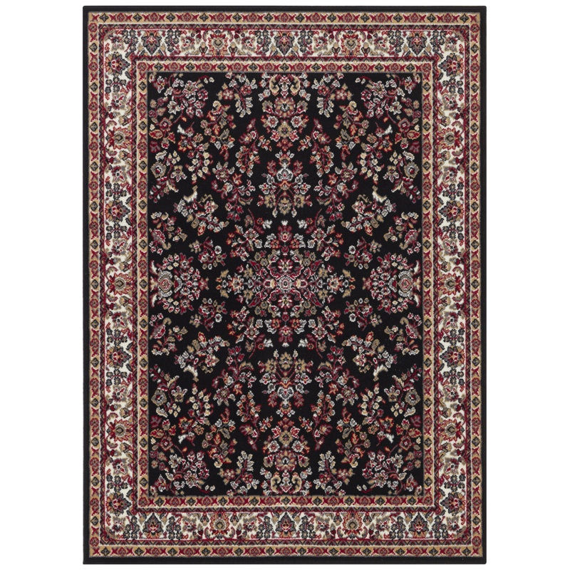 Zabul Tufted Black/Pink/Red Rug, Rectangle 80cm x 150cm