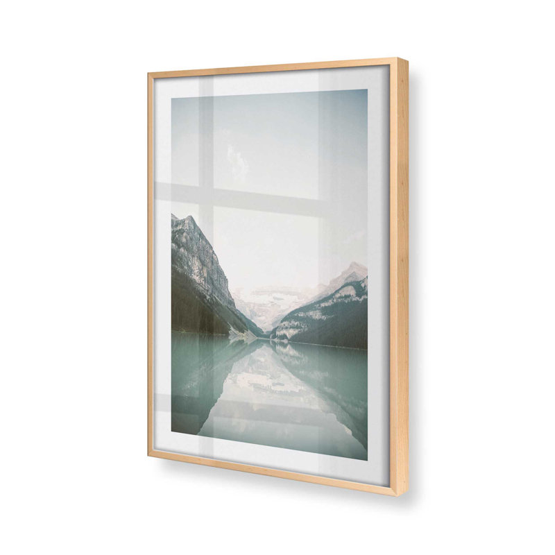 Impression de reflets calmes, Érable brut encadré, H 21 po x l 17 po x P 1,25 po