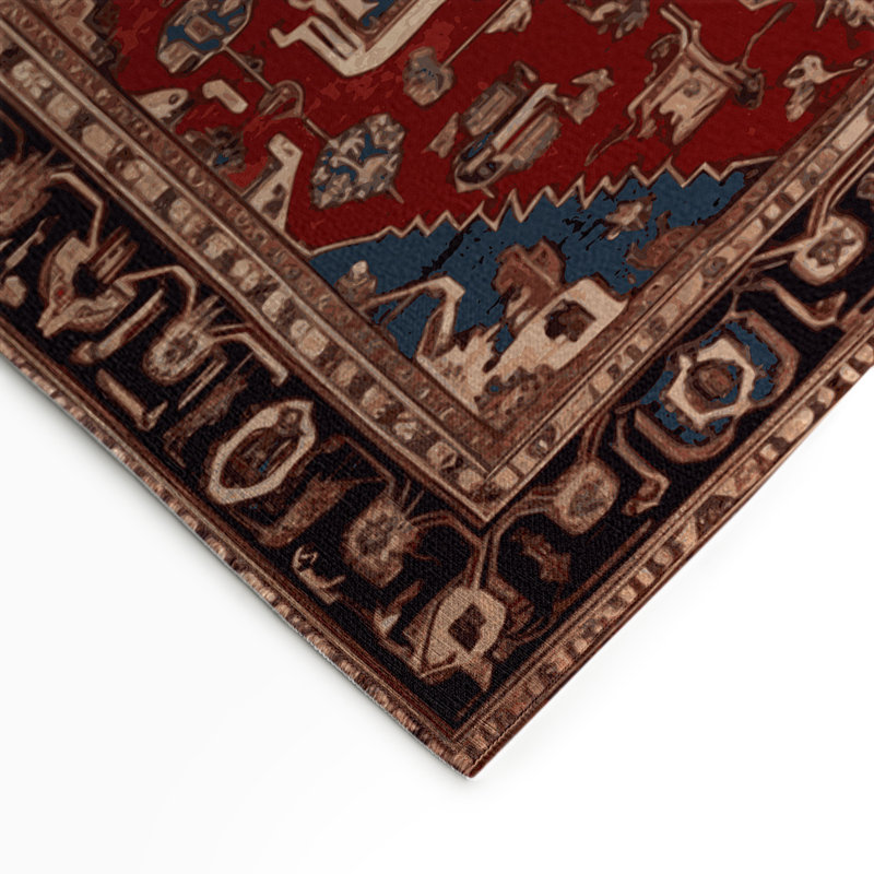 Tapis d'intérieur et d'extérieur brun Persian, Rectangulaire 3 pi x 5 pi